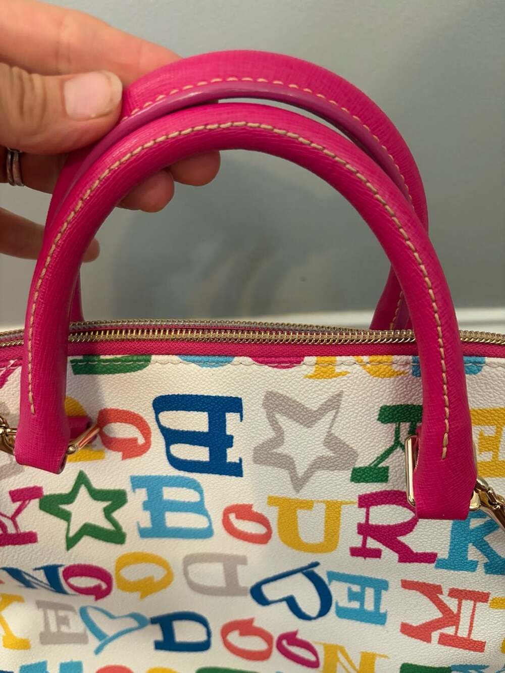 Dooney & Bourke Colorful Logo Print Satchel with Wristlet - Picture 7 of 7
